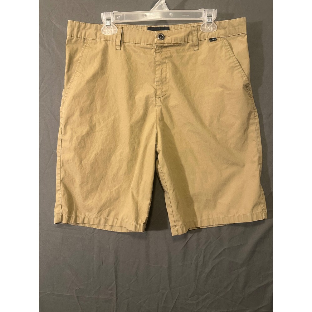 Hurley Mens Chino Walk Shorts Khaki Tan Flat Front Size 36 MW606RES